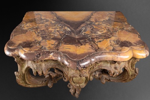 Antiquités - Green lacquered oak wall bracket, Paris circa 1750