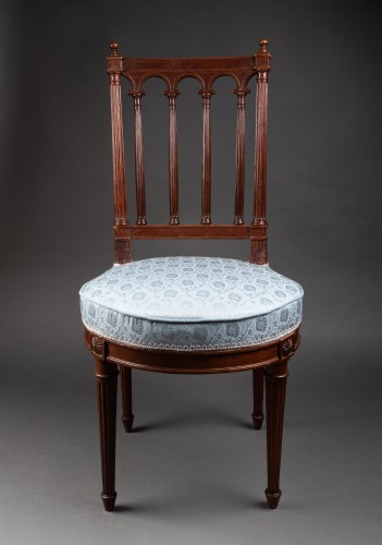Pair of solid mahogany chairs by G. Jacob, circa 1780 - Seating Style Louis XVI