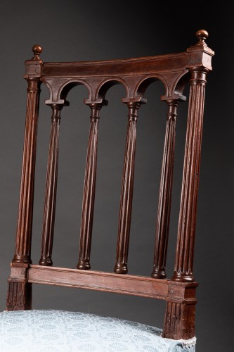 18th century - Pair of solid mahogany chairs by G. Jacob, circa 1780