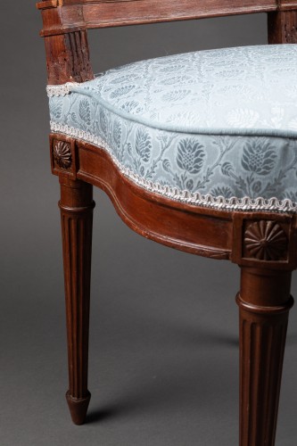 Pair of solid mahogany chairs by G. Jacob, circa 1780 - Louis XVI