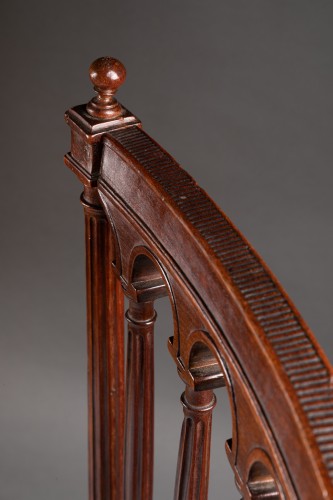 Louis XVI - Pair of solid mahogany chairs by G. Jacob, circa 1780