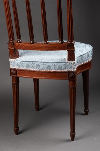 Antiquités - Pair of solid mahogany chairs by G. Jacob, circa 1780