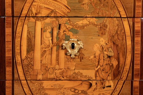 Furniture  - Chest of drawers in marquetry by C. Wolff for J. H. Riesener, Paris 