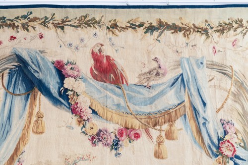 Pair of tapestries in wool and silk, manufacture of Beauvais around 1785 - 