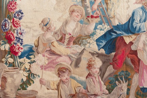 Paire de tapisseries en laine et soie, manufacture de Beauvais vers 1785 - Louis XVI