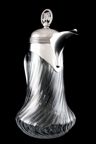 20th century - LEITÃO &amp; IRMÃO - Art Deco silver and crystal decanter