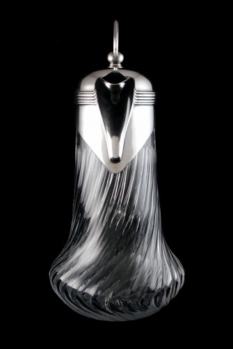LEITÃO &amp; IRMÃO - Art Deco silver and crystal decanter - Art Déco