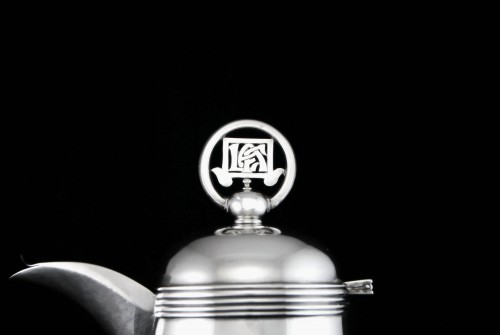 Art Déco - LEITÃO &amp; IRMÃO - Art Deco silver and crystal decanter
