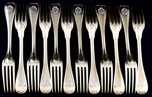 PUIFORCAT - Solid silver vermeil cutlery set for 12 persons, Paris - 