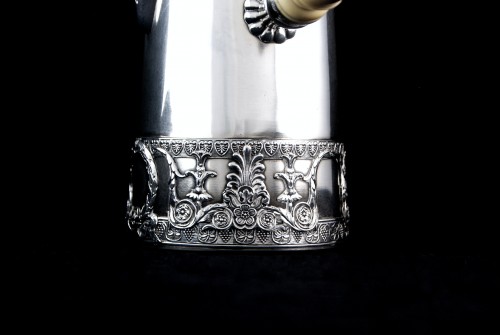 silverware & tableware  - Empire style Chocolate jug in sterling silver, Paris late 19th century