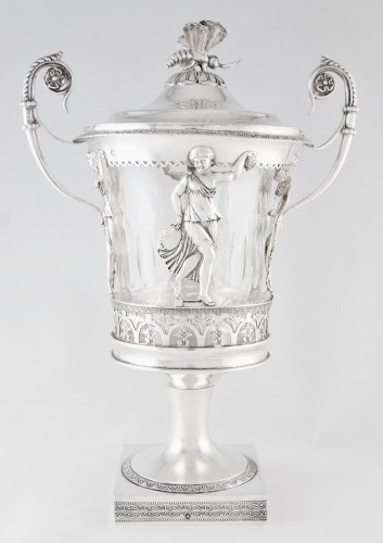 Antiquités - Empire drageoir in sterling silver by Jean-Pierre Bibron, Paris 1809-1819