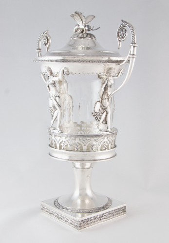 Antiquités - Empire drageoir in sterling silver by Jean-Pierre Bibron, Paris 1809-1819