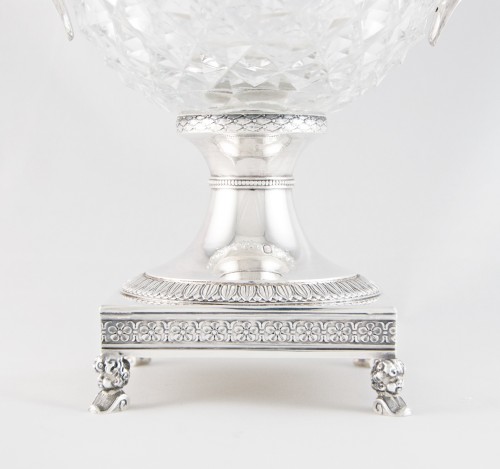 Argenterie et Orfèvrerie  - Paris 1819-1838 – Drageoir en argent massif et cristal taillé par BOULANGER