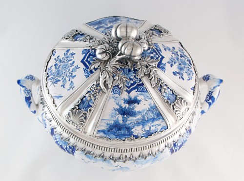 Delft, c.1759 - Louis XV dish mounted in solid silver (Paulus Van Der Bu - 