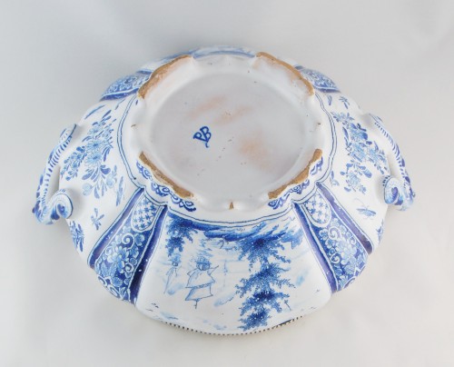 Delft, c.1759 - Terrine d'époque Louis XV montée d'argent massif (Paulus Van Der Burch) - Louis XV