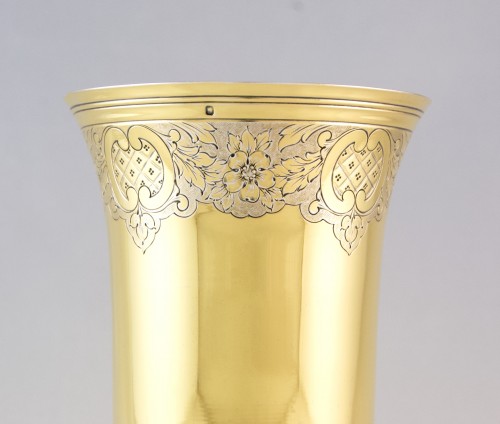 Boin-Taburet Paris - Large gilt sterling silver bowl - silverware & tableware Style 