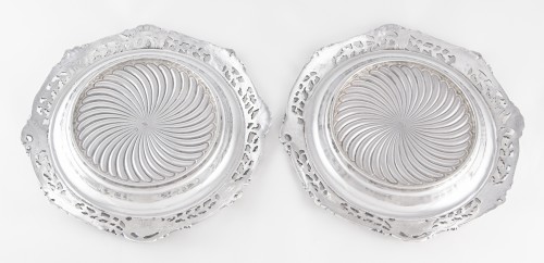 H. SOUFFLOT - Pair of sterling silver rocaille coasters, Paris 1884-1910 - 