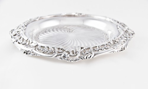 Antiquités - H. SOUFFLOT - Pair of sterling silver rocaille coasters, Paris 1884-1910