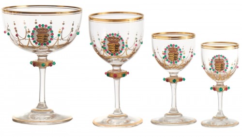 Maison royale de Wurtemberg – Suite de 10 verres aux armes royales Württemberg
