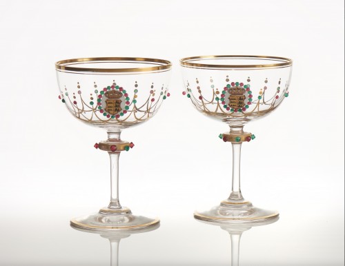 Maison royale de Wurtemberg – Suite de 10 verres aux armes royales Württemberg - Verrerie, Cristallerie Style 