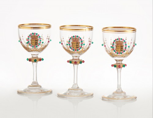 Maison royale de Wurtemberg – Suite de 10 verres aux armes royales Württemberg - Baptiste Jamez Fine Arts