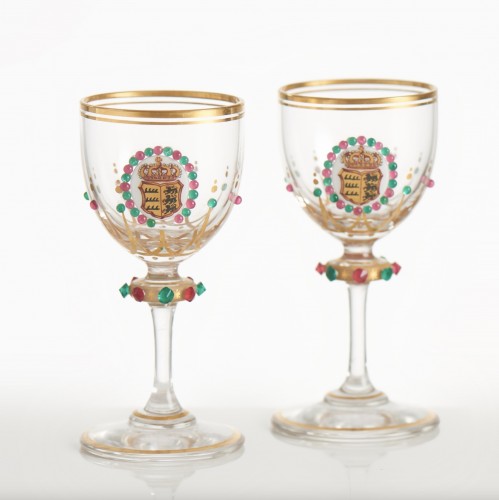 XIXe siècle - Maison royale de Wurtemberg – Suite de 10 verres aux armes royales Württemberg