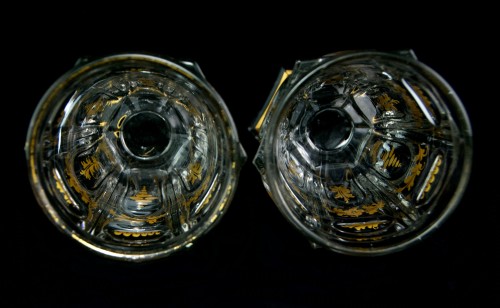 Baccarat – Pair of Louis-Philippe Period Crystal Violet Vases with gilt - Louis-Philippe
