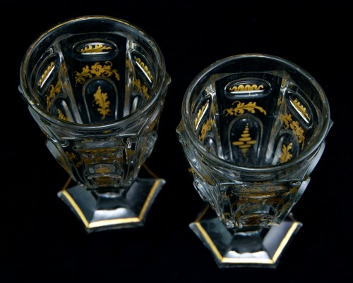 Antiquités - Baccarat – Pair of Louis-Philippe Period Crystal Violet Vases with gilt
