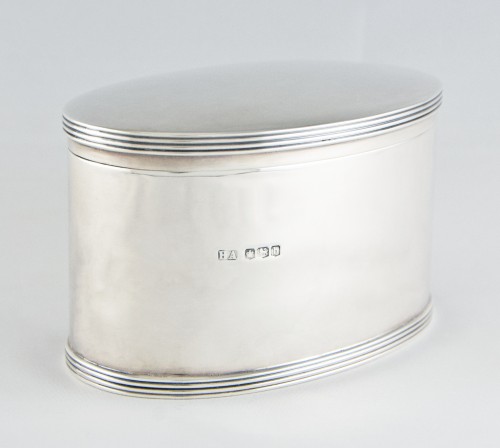 silverware & tableware  - Hamilton &amp; Inches – Royal Warrant Holders – Sterling Silver Tea Caddy, Geor