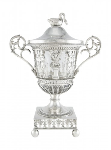 Drageoir en argent massif au cygne par D. GARREAU, Paris 1809-1819
