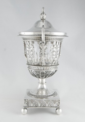 Silver and crystal sweetmeat dish / cup by D. GARREAU,, Paris 1809–1819 - 