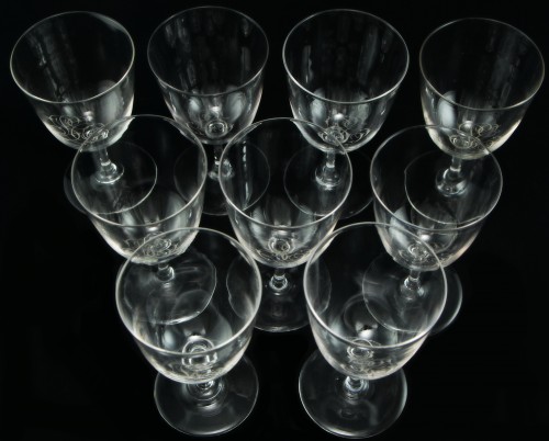  - BACCARAT – Set of 43 crystal glasses engraved with a monogram, circa 1900