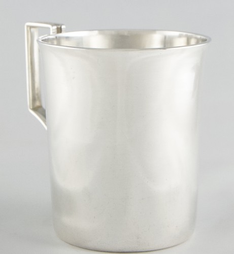 XIXe siècle - Paris 1798-1809 – Grande timbale d'officier à anse en argent 1er coq par L.J. BERGER