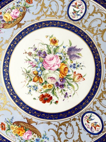 Présent diplomatique – Guéridon en porcelaine de Limoges BARON JOURDAN par LE TALLEC - Céramiques, Porcelaines Style 