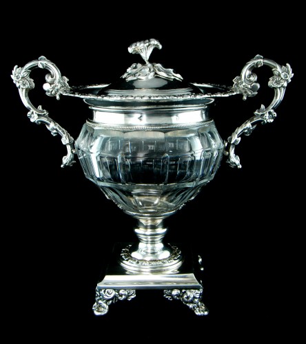 Drageoir en argent et cristal par J.F. VEYRAT, ép. Louis-Philippe, Paris vers 1840  - Louis-Philippe