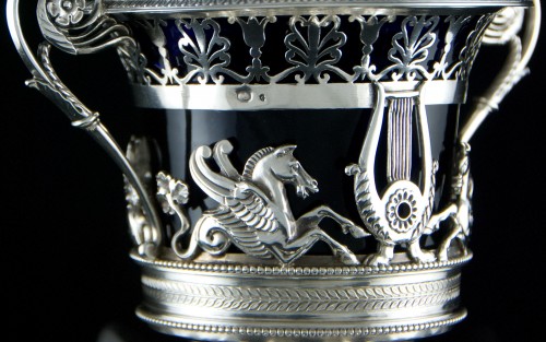 Confiturier d’époque Empire et ses 12 cuillers en argent massif par Léonard CHATENET - Baptiste Jamez Fine Arts