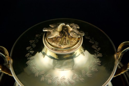 Empire vermeil bouillon or drageoir by Louis-Jacques Berger, 1st rooster mark, Paris 1798–1809 - 