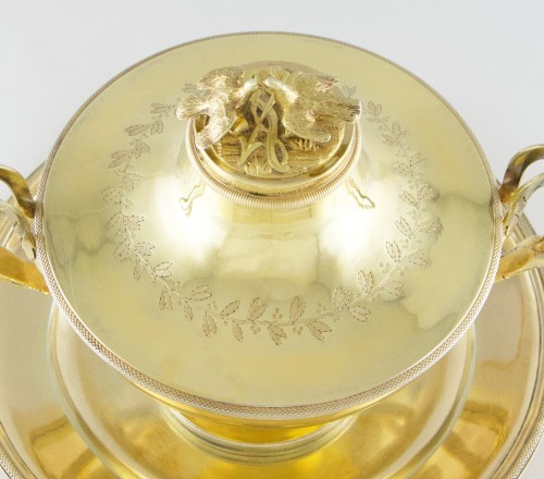 Empire vermeil bouillon or drageoir by Louis-Jacques Berger, 1st rooster mark, Paris 1798–1809 - Empire