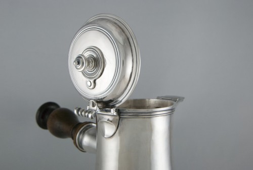 Antiquités - Large Louis XV Solid Silver Chocolate Pot by VÉALLE, Paris 1758-1759