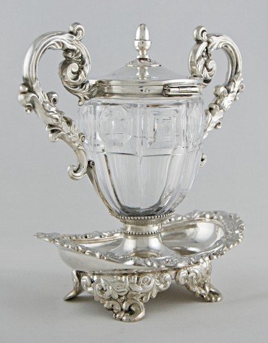 Mustard pot in cut crystal - 