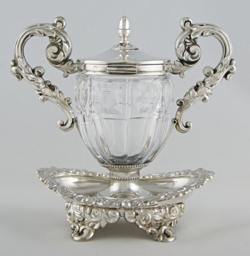 19th century - Mustard pot in cut crystal