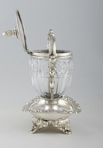 Louis-Philippe - Mustard pot in cut crystal