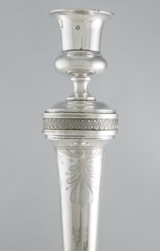 silverware & tableware  - Consulate-Empire Silver Candlestick by AH DUBOIS, Paris 1798-1809, Armorial