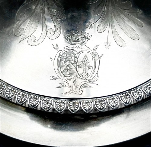 19th century - Consulate-Empire Silver Candlestick by AH DUBOIS, Paris 1798-1809, Armorial