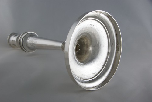 Consulate-Empire Silver Candlestick by AH DUBOIS, Paris 1798-1809, Armorial - Empire