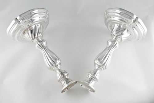 Puiforcat – Paire de flambeaux en argent massif - 