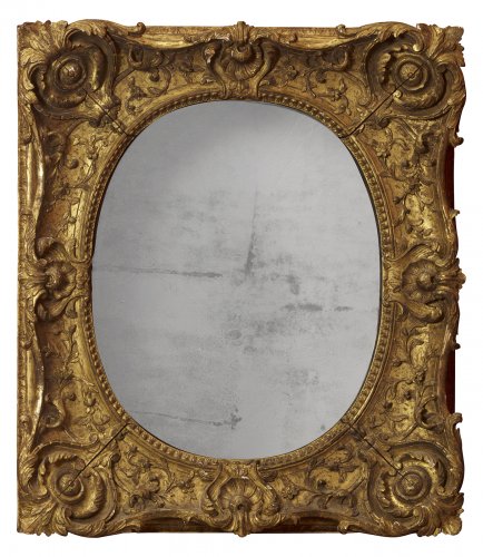 Louis XV giltwood frame mounted as a mirror