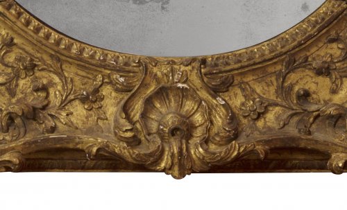 Antiquités - Cadre monté en miroir, époque Louis XV