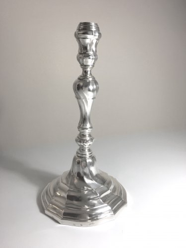 Silver candlestick, XVIIIth century, North of France - silverware & tableware Style Louis XV