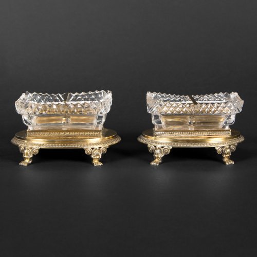 Pair of saltcellars in cristal and vermeil by LEGAY & LEGRAND, circa 1819